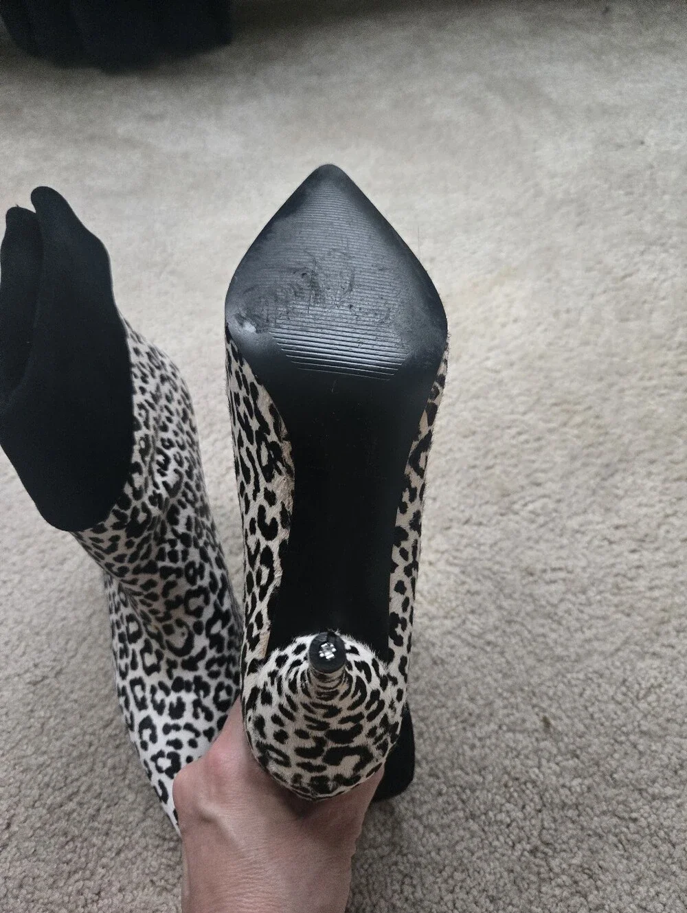 Marc Fisher LTD Fifily Leopard Calf Hair Ankle Bootie - 9